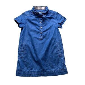 Burberry Girls Blue Chambray Dress Size 4 Years